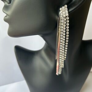 Catherine Malandrino Silver Crystal Drop Earrings